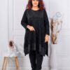 Plus size τουνίκ με συνδυασμό υφασμάτων-κωδ 3936
