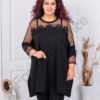 Plus size τουνίκ με τούλι-μαύρο-κωδ 4003