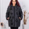 Plus size μπουφάν με απλικέ βελουτέ /50-60/-κωδ 63183-1