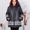 Plus size μπουφάν με τύπωμα και στρας-μαύρο-κωδ 63182