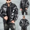 Ανδρικό γυαλιστερό Bomber μπουφάν-κωδ 25-23
