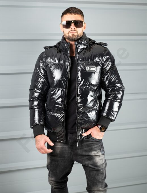 Ανδρικό γυαλιστερό Bomber μπουφάν Icon στην πλάτη-κωδ 25-33
