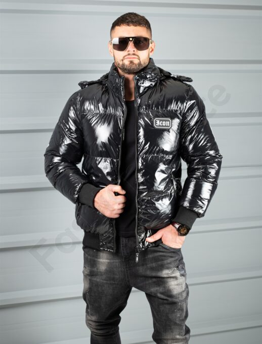 Ανδρικό γυαλιστερό Bomber μπουφάν Icon στην πλάτη-κωδ 25-33