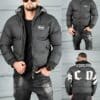 Ανδρικό μπουφάν Bomber με τύπωμα στην πλάτη-μαύρο-κωδ 25-35