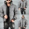 Ανδρικό Oversize μπουφάν με 3D φερμουάρ-κωδ 88539