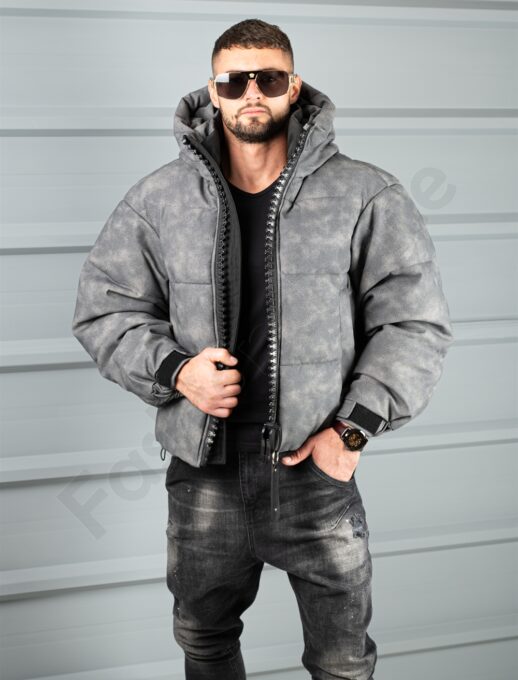 Ανδρικό Oversize μπουφάν με 3D φερμουάρ-κωδ 88539