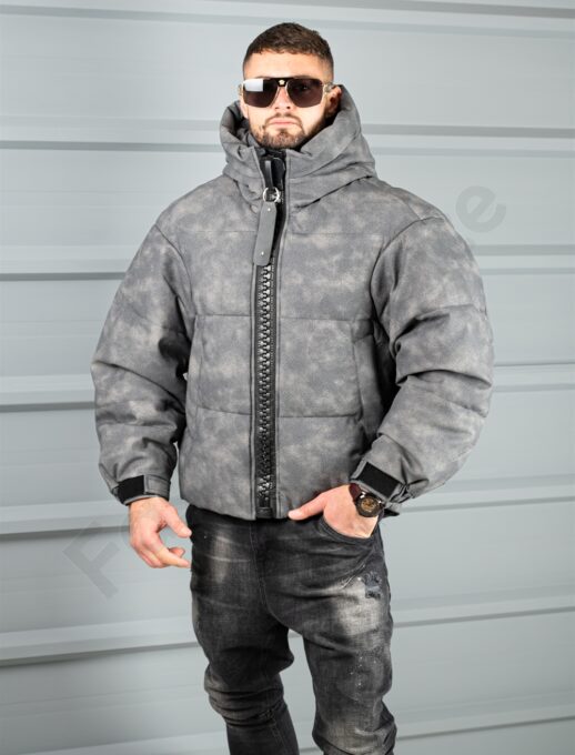 Ανδρικό Oversize μπουφάν με 3D φερμουάρ-κωδ 88539