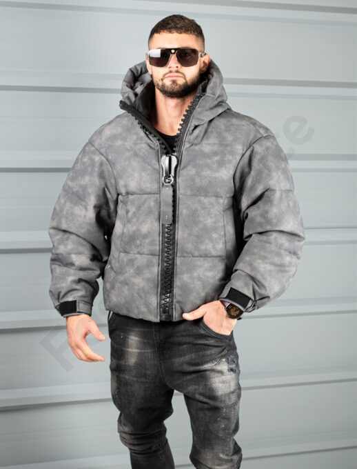 Ανδρικό Oversize μπουφάν με 3D φερμουάρ-κωδ 88539