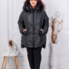 Plus size χειμωνιάτικο μπουφάν με κουκούλα-κωδ 63040