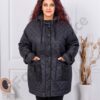 Plus size μπουφάν με λεπτομέρεια σουέτ δέρμα-μαύρο-κωδ 63281