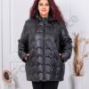 Plus size μπουφάν με κουκούλα-κωδ 63179