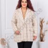 Plus size μπλέιζερ πιε ντε πουλ-μπεζ-κωδ 5031-1