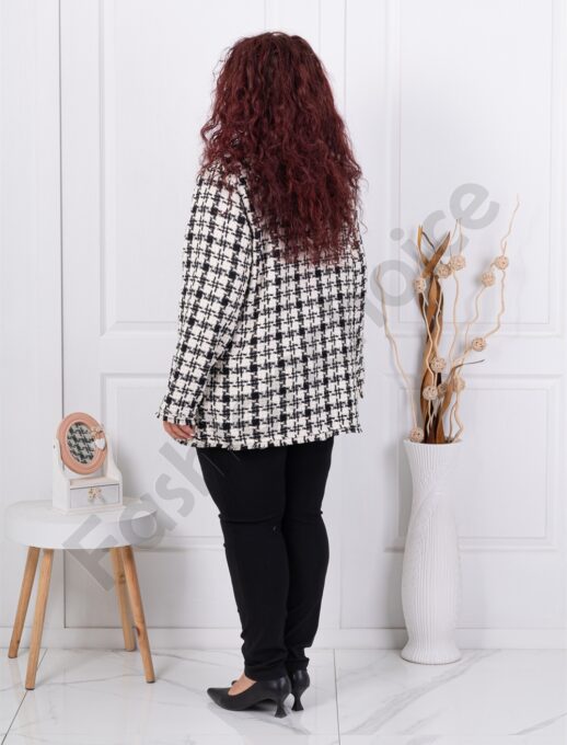 Plus size μπλέιζερ πιε ντε πουλ-μαύρο-κωδ 5031