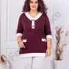 Plus size μπλούζα με διακοσμητικά κουμπιά-μαρσάλα-κωδ 261475-5