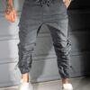 Ανδρικό jogger παντελόνι με cargo τσέπες-γκρι-κωδ 3108-2
