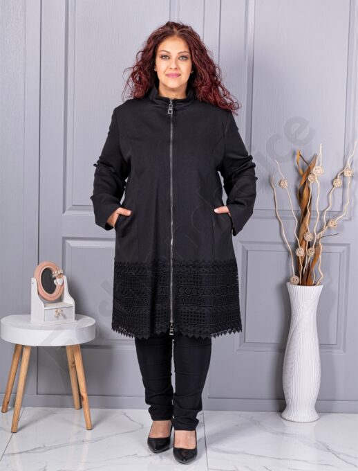 Plus size παλτό με δαντέλα-κωδ 30081