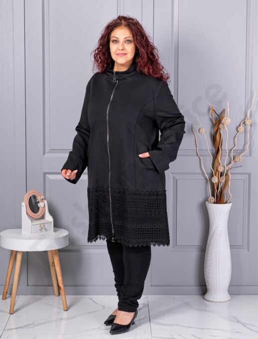 Plus size παλτό με δαντέλα-κωδ 30081