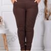 Plus size παντελόνι Push up ελαστικό-καφέ ανοιχτό-κωδ 24348-23