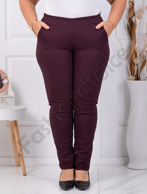 Plus size παντελόνι Push up ελαστικό-μαρσάλα-κωδ 24348-25