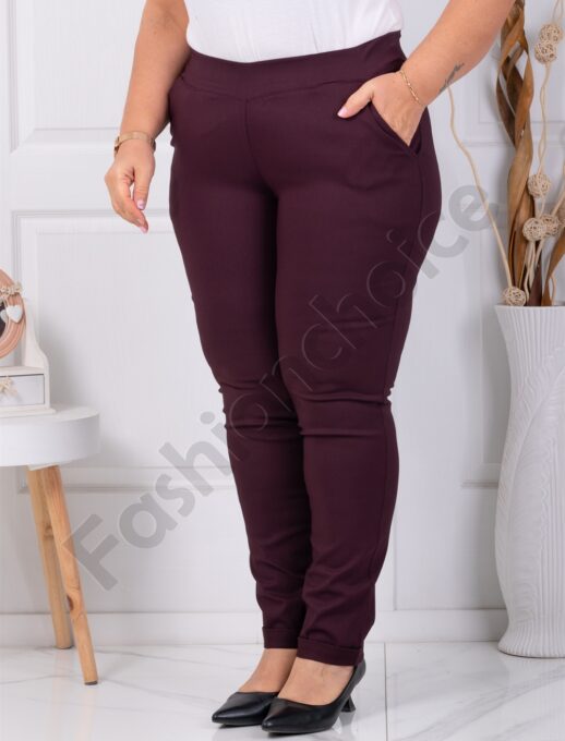 Plus size παντελόνι Push up ελαστικό-μαρσάλα-κωδ 24348-25