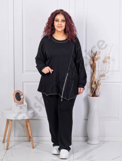 Plus size σετ με διακοσμητικό φερμουάρ-κωδ 23052