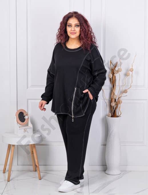 Plus size σετ με διακοσμητικό φερμουάρ-κωδ 23052