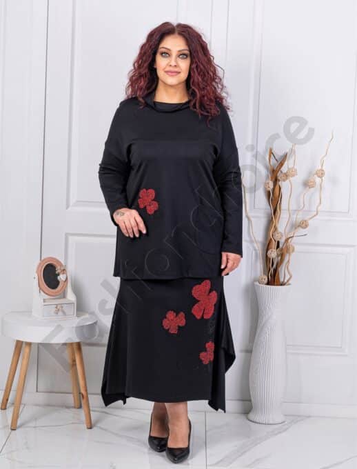 Plus size σετ με απλικέ και χάντρες-κωδ 22818