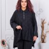 Plus size ασύμμετρη τουνίκ με γιακά-κωδ 23058
