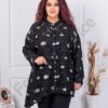 Plus size πουκάμισο/τουνίκ με λευκά λουλούδια-κωδ 23068