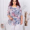 Plus size σιφόν μπλούζα φλοράλ-γκρι-κωδ 26001-2