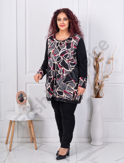 Plus size τουνίκ με αφηρημένο σχέδιο-κωδ 261303-1