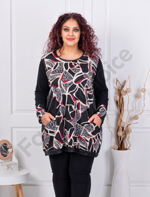 Plus size τουνίκ με αφηρημένο σχέδιο-κωδ 261303-1