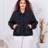 Plus size τζιν μπουφάν με κέντημα και στρας-μαύρο-κωδ 7871