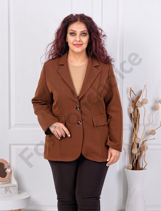 Plus size γυναικείο σακάκι-καμηλό-κωδ 2609-12