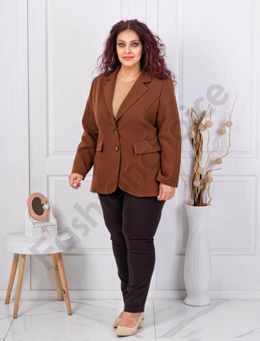 Plus size γυναικείο σακάκι-καμηλό-κωδ 2609-12