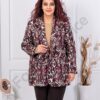 Plus size μπλέιζερ λεοπάρ-μπορντό-κωδ 26072-3