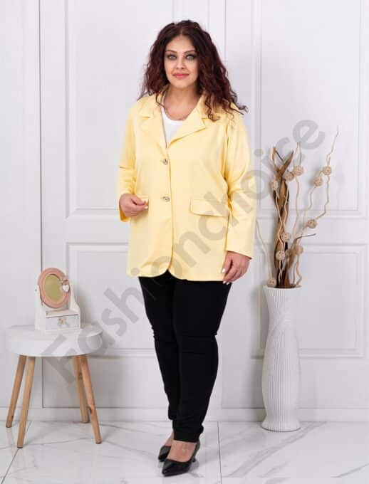 Plus size casual γυναικείο σακάκι-κίτρινο-κωδ 24487-2