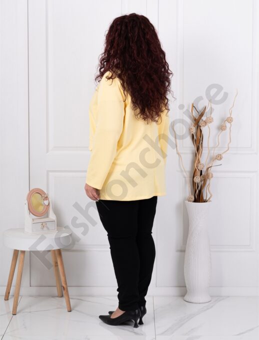 Plus size casual γυναικείο σακάκι-κίτρινο-κωδ 24487-2