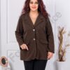 Plus size casual γυναικείο σακάκι-καφέ-κωδ 24487-1