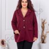 Plus size casual γυναικείο σακάκι-μπορντό-κωδ 24487-3