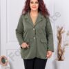 Plus size casual γυναικείο σακάκι-χακί-κωδ 24487-4