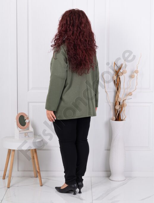 Plus size casual γυναικείο σακάκι-χακί-κωδ 24487-4
