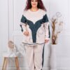 Plus size σετ φόρμας με συνδυασμό υφασμάτων-κωδ 23065