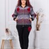 Plus size σετ με 3D λουλούδια απλικέ-κωδ 4589