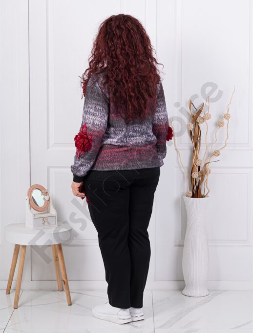 Plus size σετ με 3D λουλούδια απλικέ-κωδ 4589