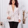 Plus size σακάκι με διπλό πέτο-μπεζ-κωδ 4137-5