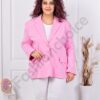 Plus size σακάκι με διπλό πέτο-ροζ-κωδ 4137-3