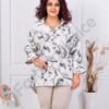 Plus size πουκάμισο με ντεσέν φύλλα-μαύρο-κωδ 82353