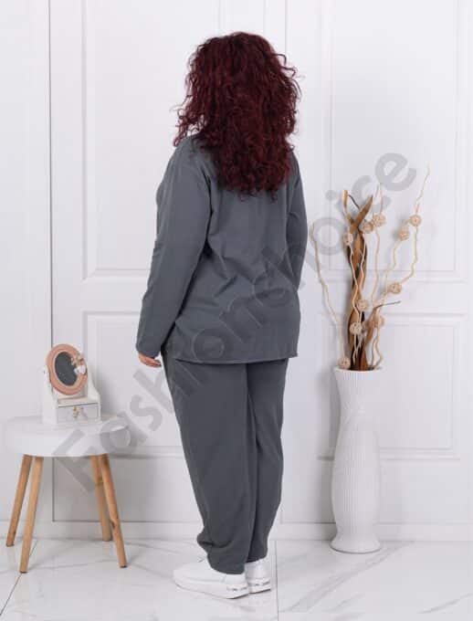 Plus size σετ με απλικέ και παγιέτες-γραφίτη-κωδ 618581-1