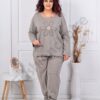 Plus size σετ με απλικέ και παγιέτες-μόκα-κωδ 618581-2